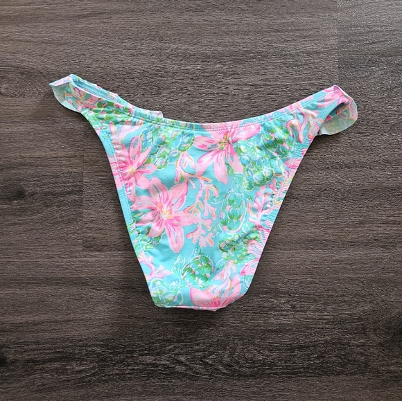 Lilly Pulitzer Light Blue Pink Mitra Bikini Bottom NWOT Size 0 - Picture 14 of 14